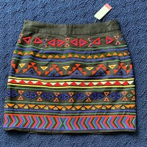 Sam Edelman Black Multicolor Mini Skirt Size 2 Festive NWT